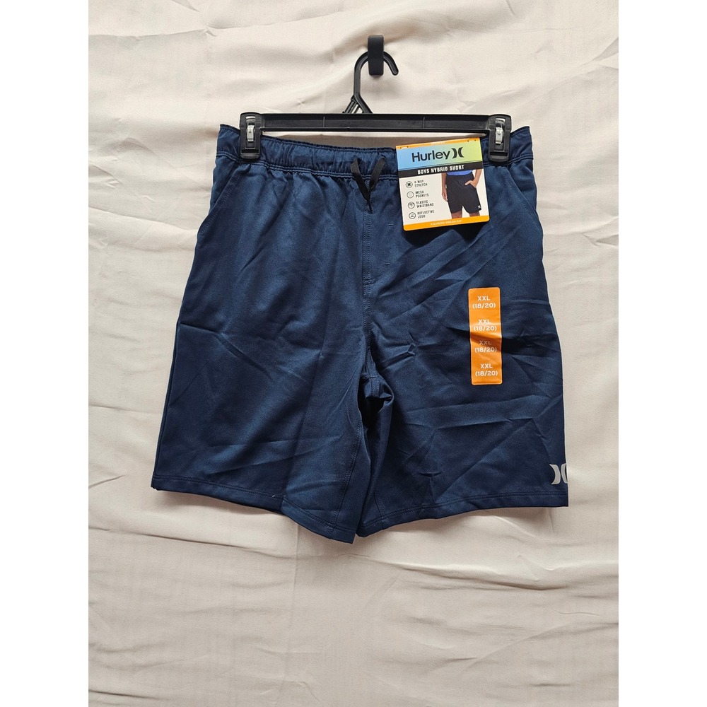 Hurley Boys Hybrid Shorts Blue‎ Polyester Blend Athletic Casual Size XXL